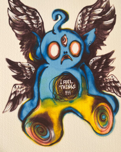 I Feel Things (blue art print)